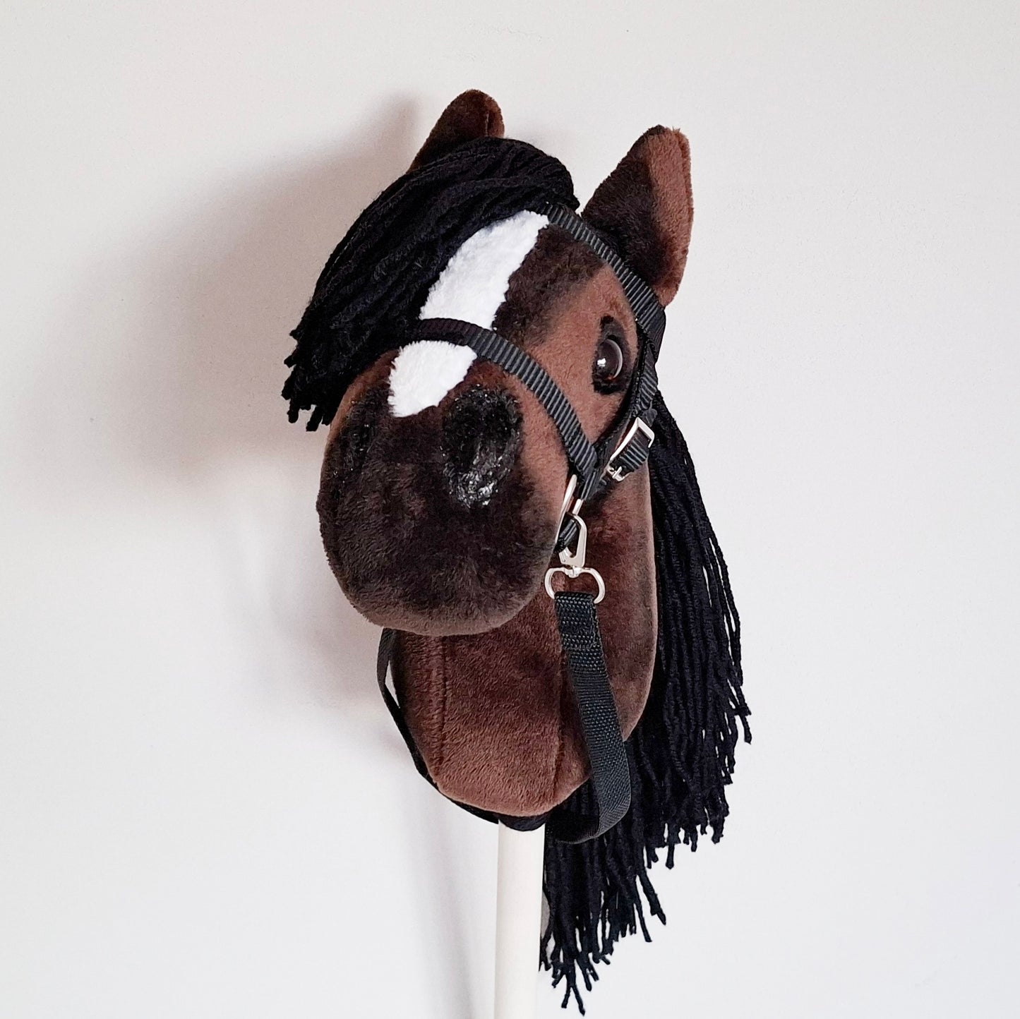 Hobby horse on stick for children A4 | Stick horse with bridle | Realistic hobbyhorse