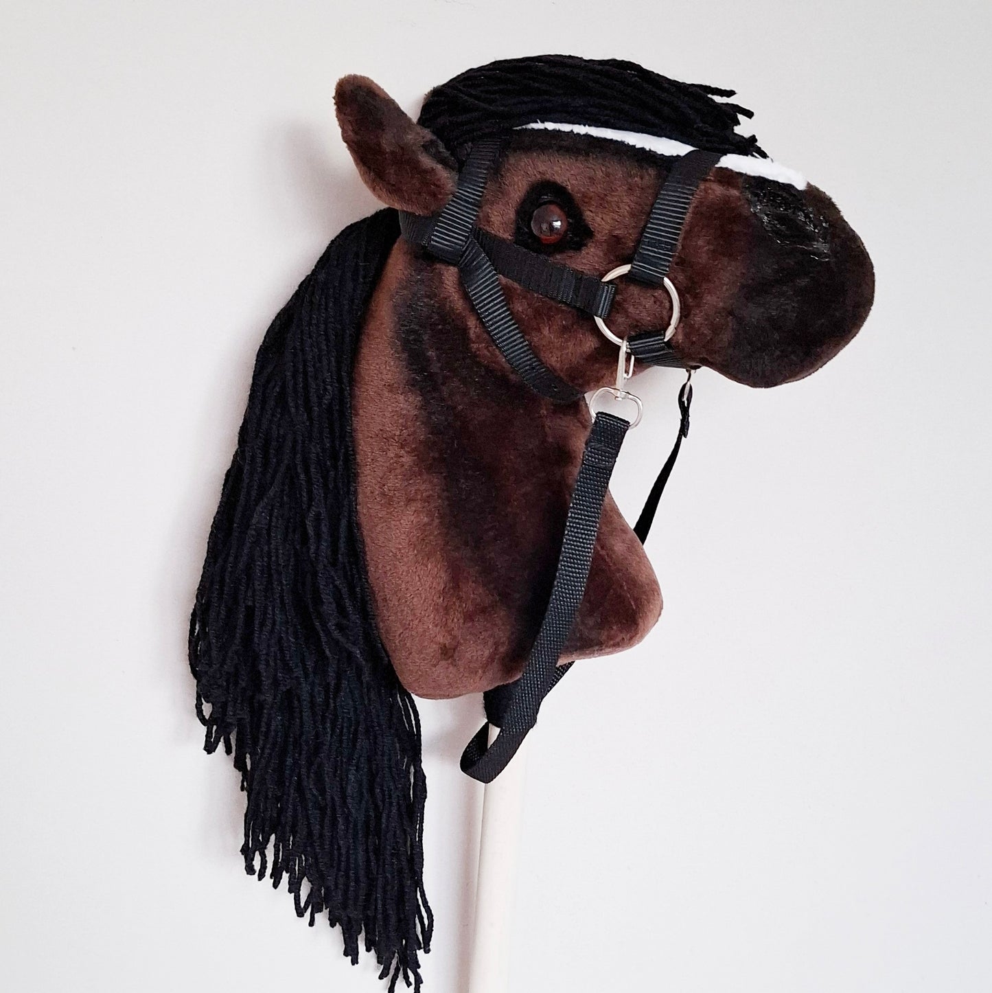 Hobby horse on stick for children A4 | Stick horse with bridle | Realistic hobbyhorse