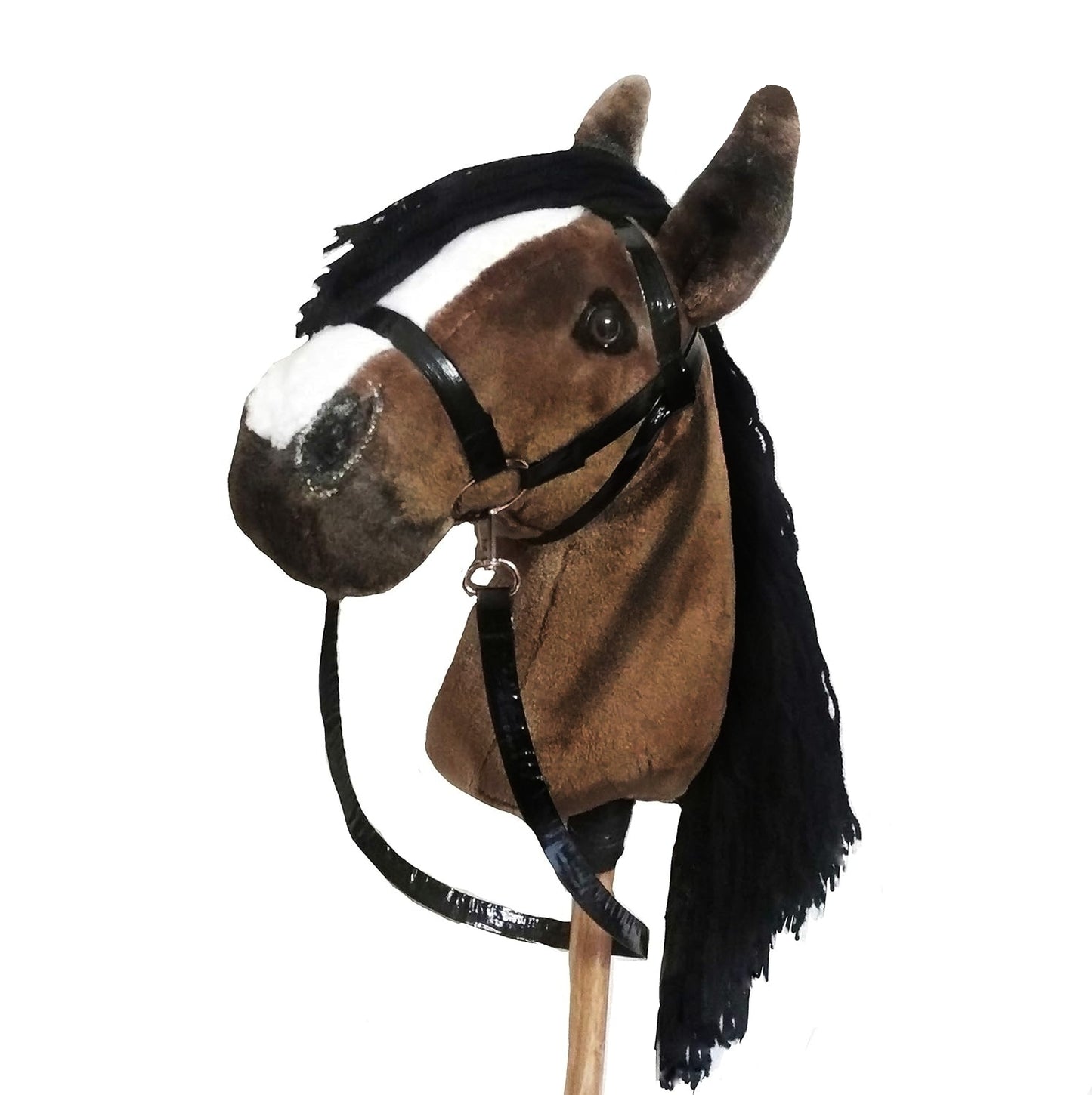 Hobby horse on stick for children A4 | Stick horse with bridle | Realistic hobbyhorse