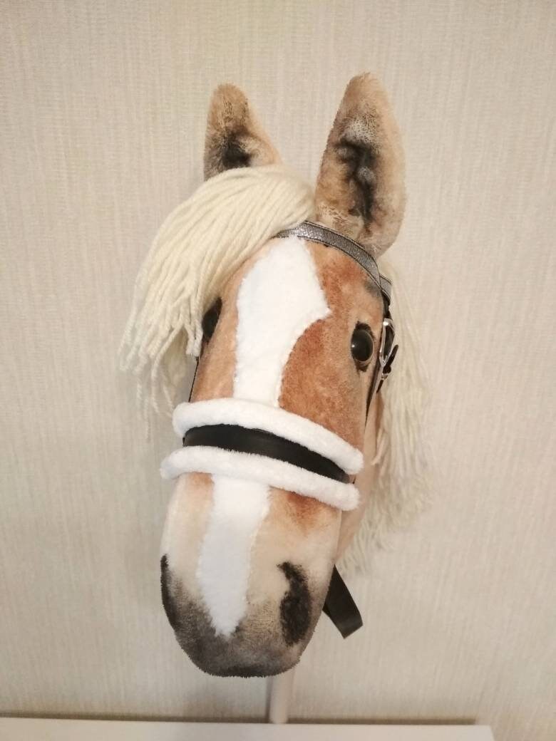 Realistic Hobby Horse on stick for kids A3 | Hobbyhorse toy Haflinger