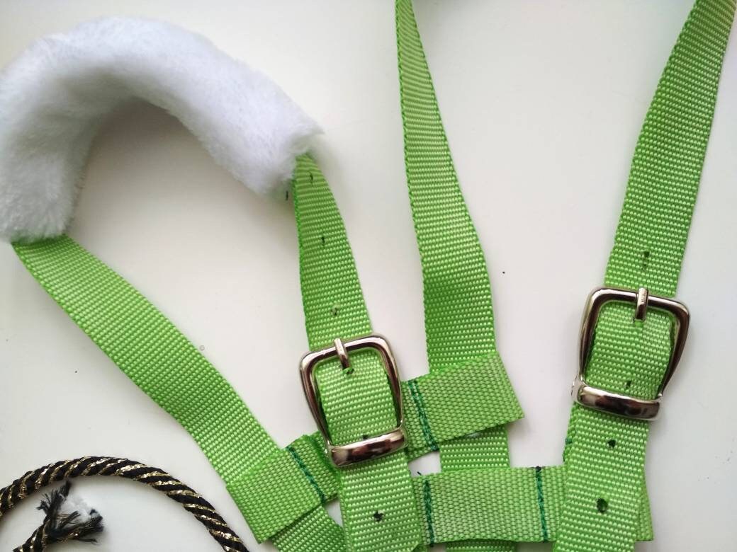 Green halter for Hobby horse | Hobby horse accessories | Horse on stick gift | Steckenpferd trensen