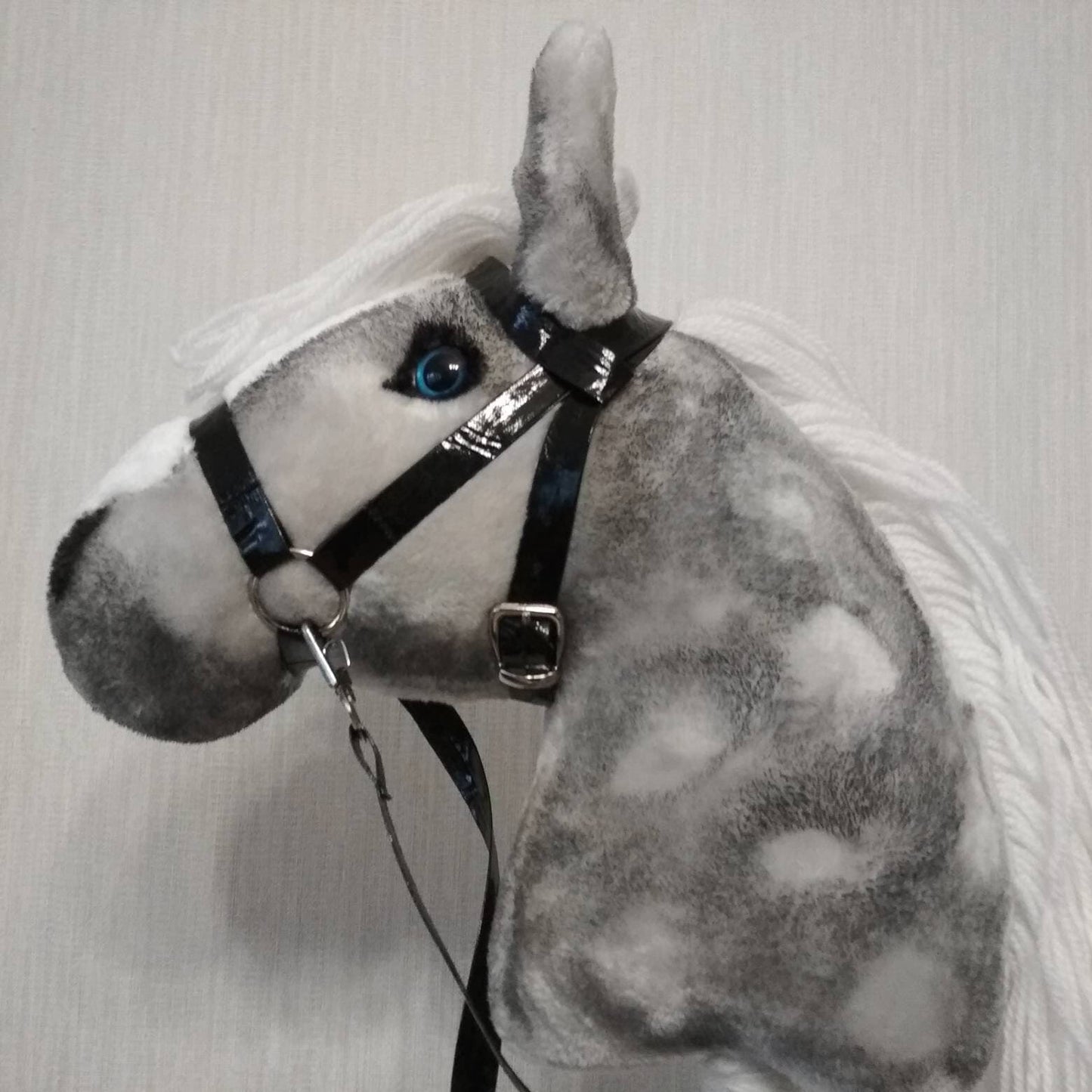 Gray Hobby Horse on stick for kids A4 | Dapple gray hobbyhorse