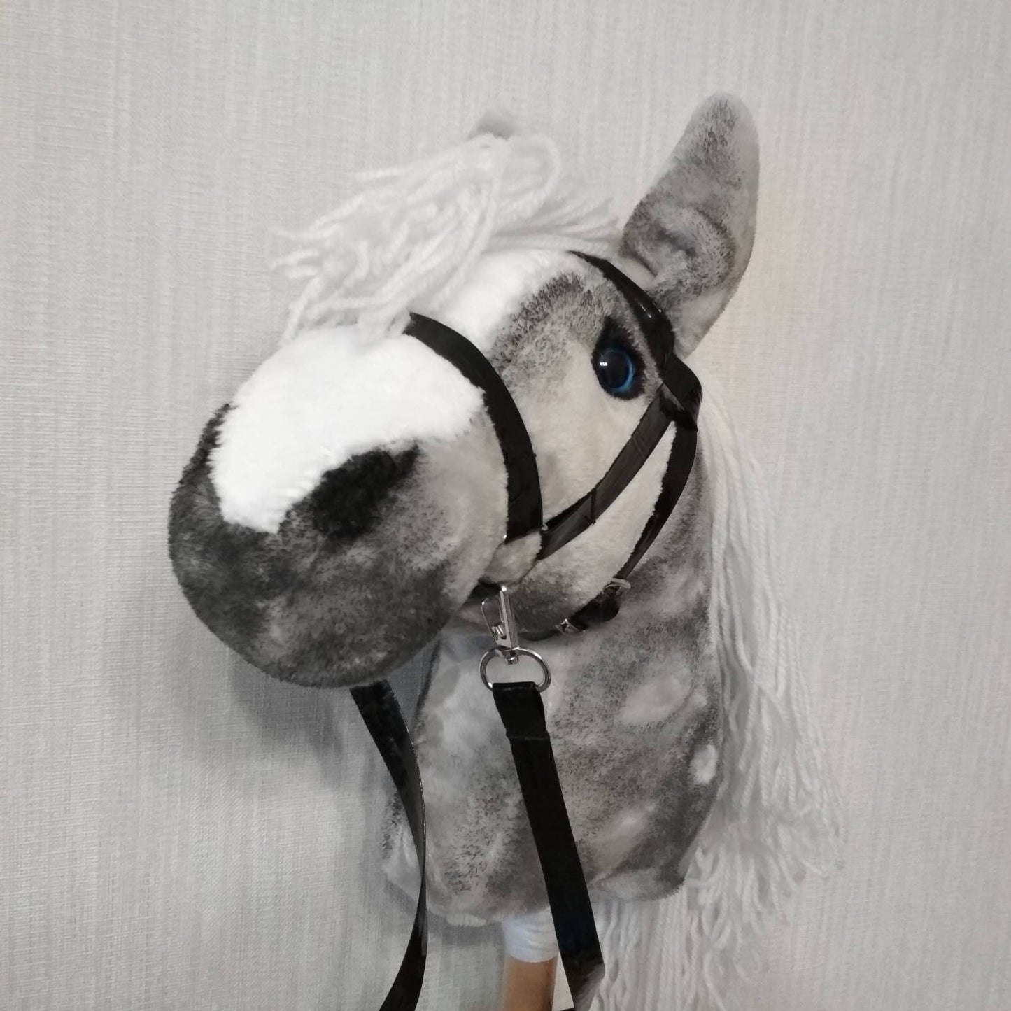 Gray Hobby Horse on stick for kids A4 | Dapple gray hobbyhorse