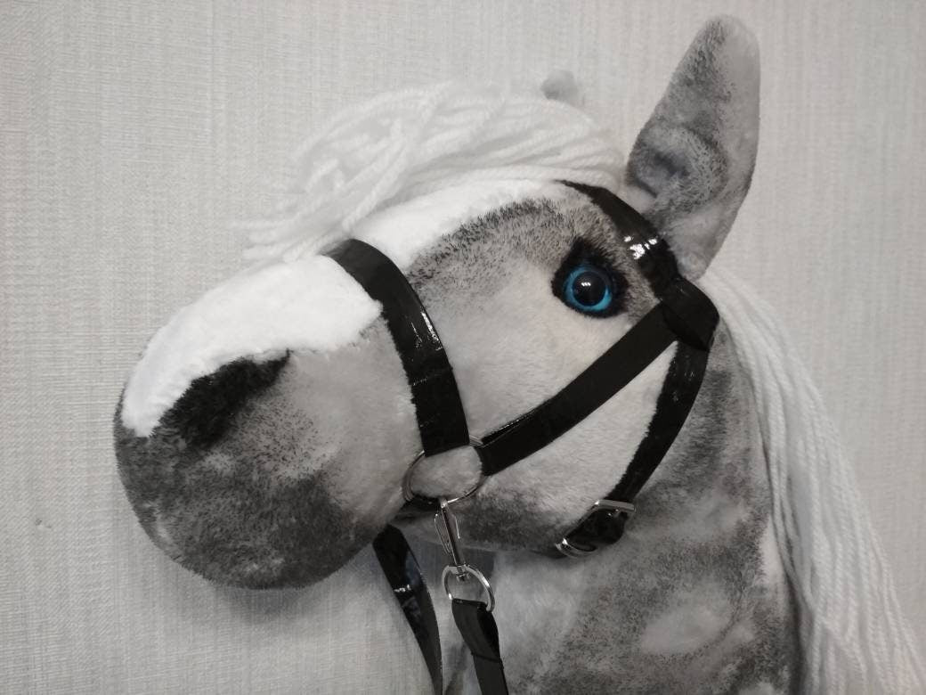 Gray Hobby Horse on stick for kids A4 | Dapple gray hobbyhorse