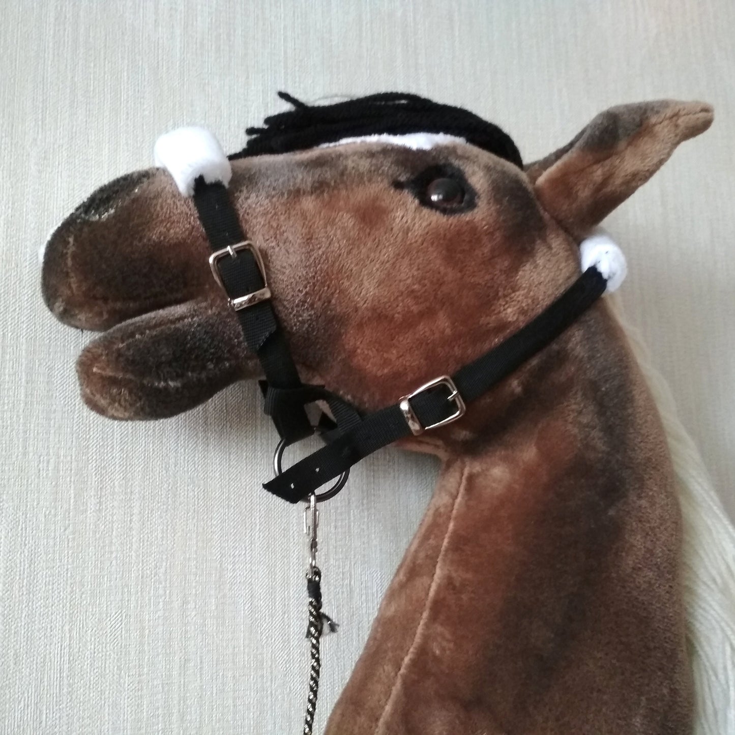 Black halter for Hobby horse | Hobby horse tack | Stick horse accessories | Steckenpferd trensen