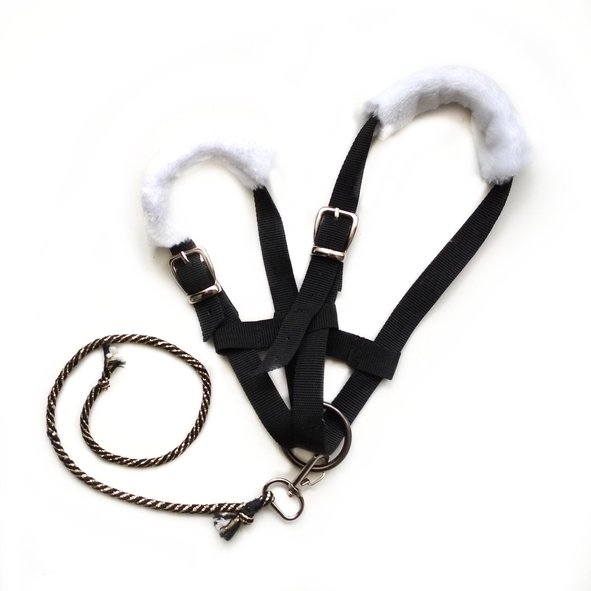 Black halter for Hobby horse | Hobby horse tack | Stick horse accessories | Steckenpferd trensen