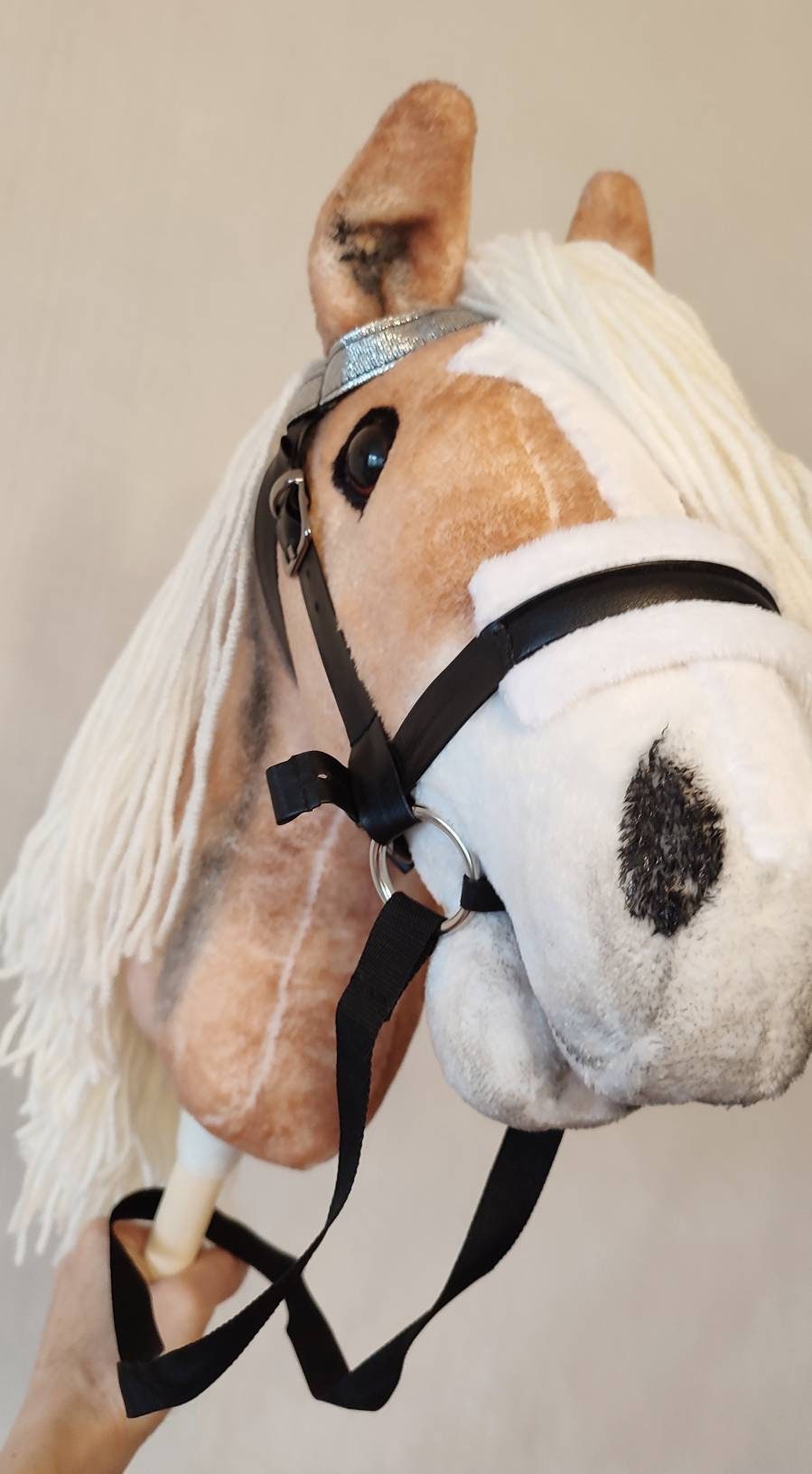 Realistic Hobby Horse on stick for kids A3 | Hobbyhorse toy Haflinger