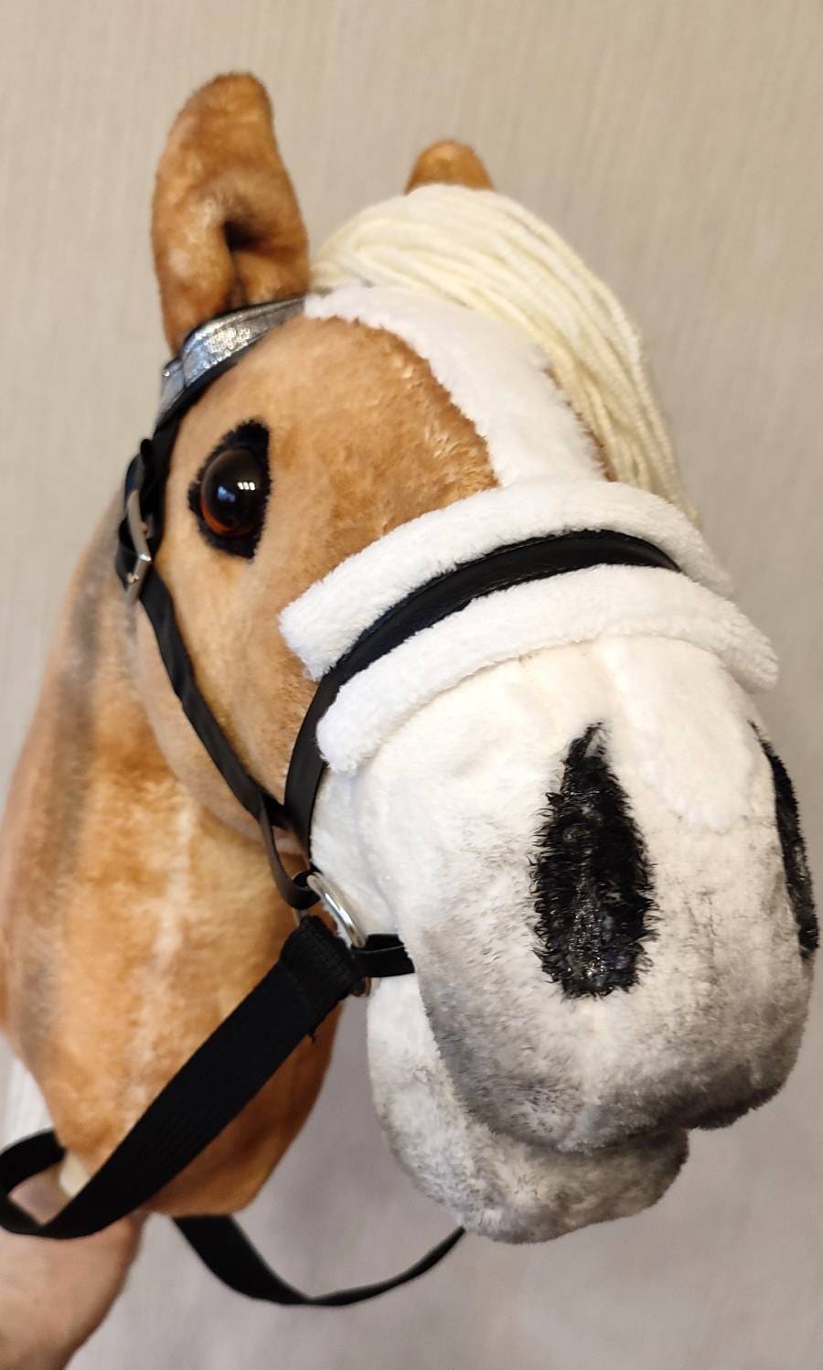 Realistic Hobby Horse on stick for kids A3 | Hobbyhorse toy Haflinger