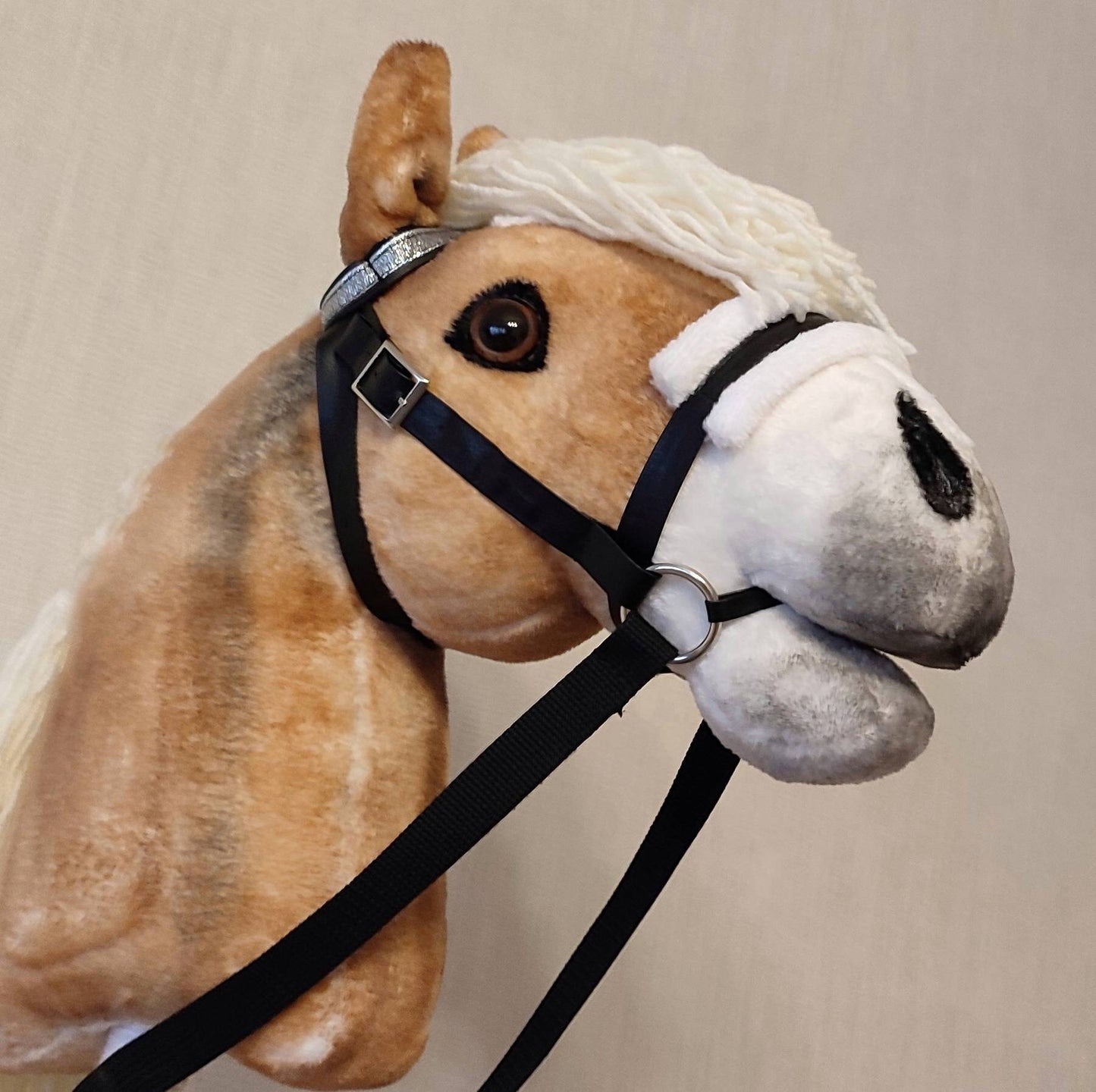 Realistic Hobby Horse on stick for kids A3 | Hobbyhorse toy Haflinger