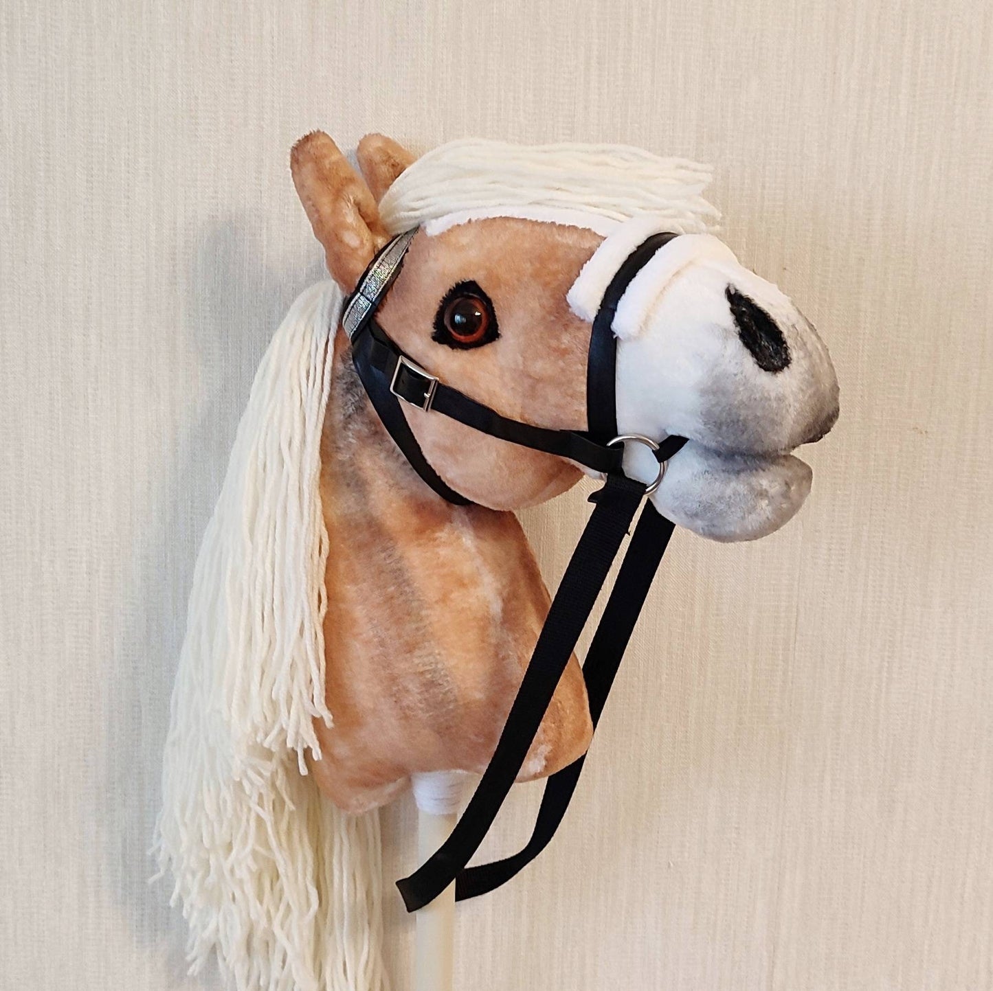 Realistic Hobby Horse on stick for kids A3 | Hobbyhorse toy Haflinger