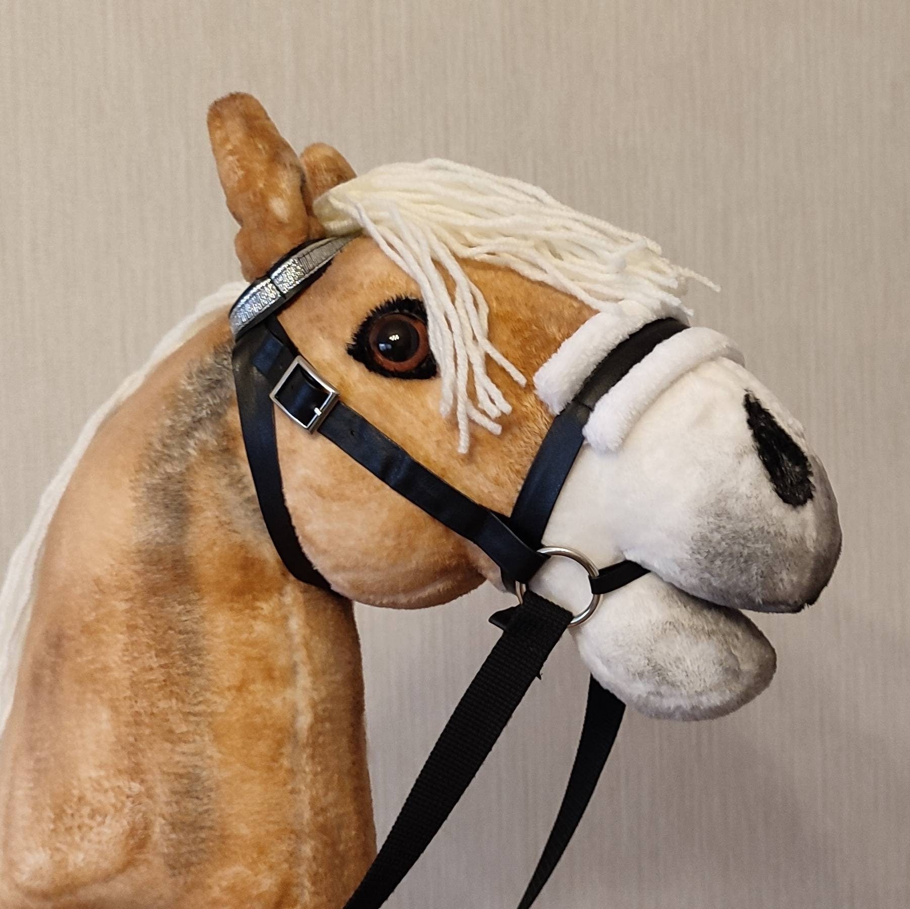 Realistic Hobby Horse on stick for kids A3 | Hobbyhorse toy Haflinger