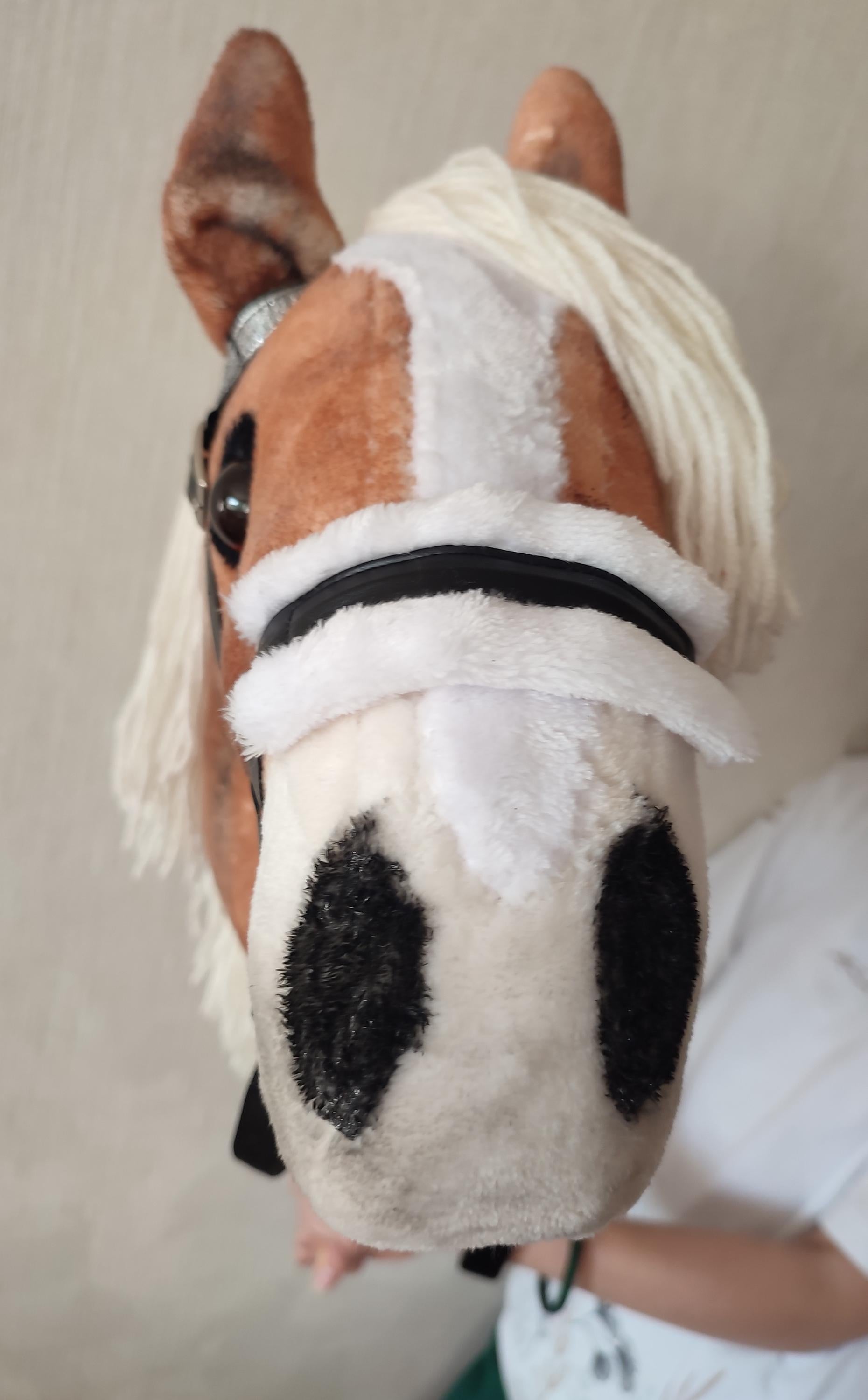 Hobby horse bridle with realistic bit | Stick horse accessories | Faux leather bridle for Hobbyhorse