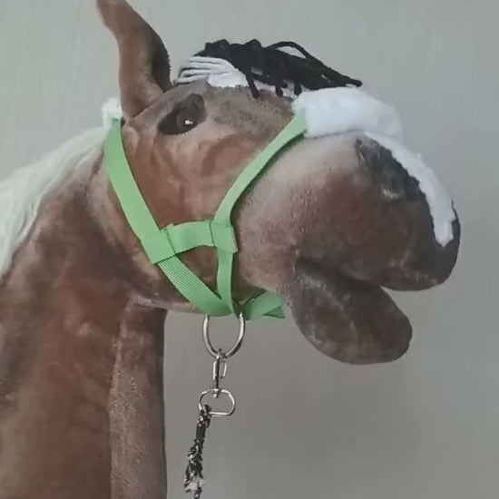 Green halter for Hobby horse | Hobby horse accessories | Horse on stick gift | Steckenpferd trensen