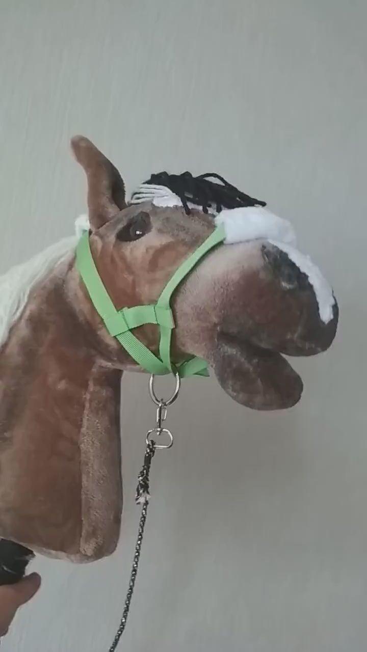 Green halter for Hobby horse | Hobby horse accessories | Horse on stick gift | Steckenpferd trensen