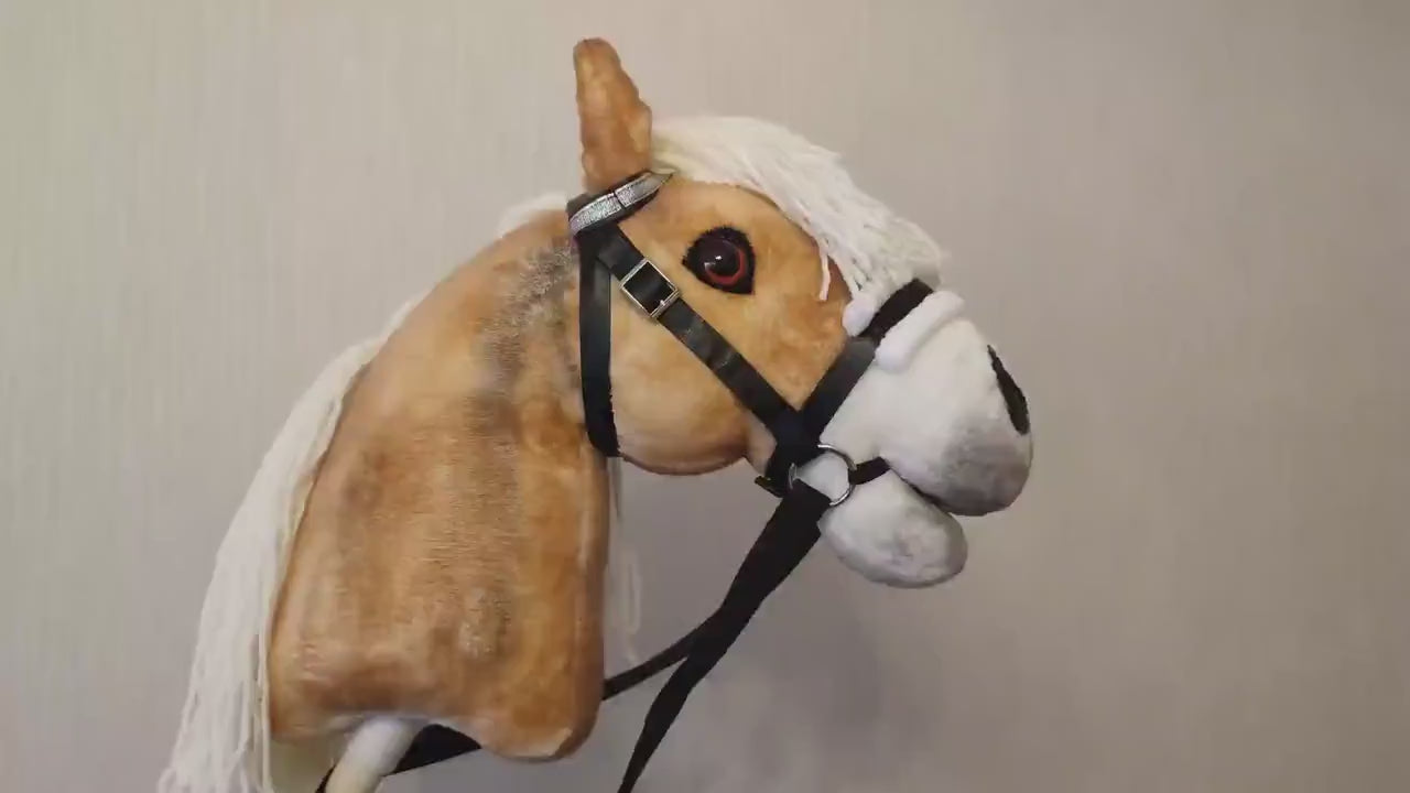 Realistic Hobby Horse on stick for kids A3 | Hobbyhorse toy Haflinger