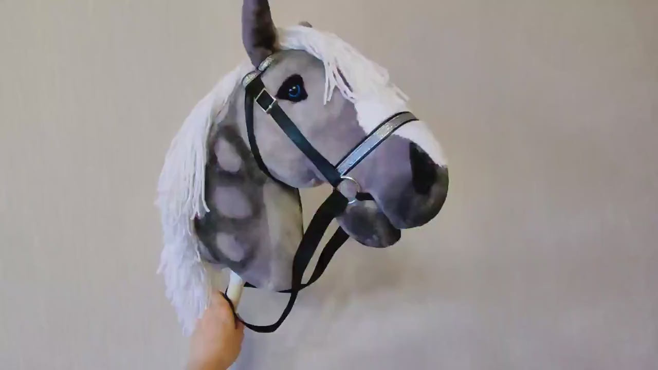 Dapple Gray Hobby Horse on a stick for kids A3 | Hobbyhorse toy